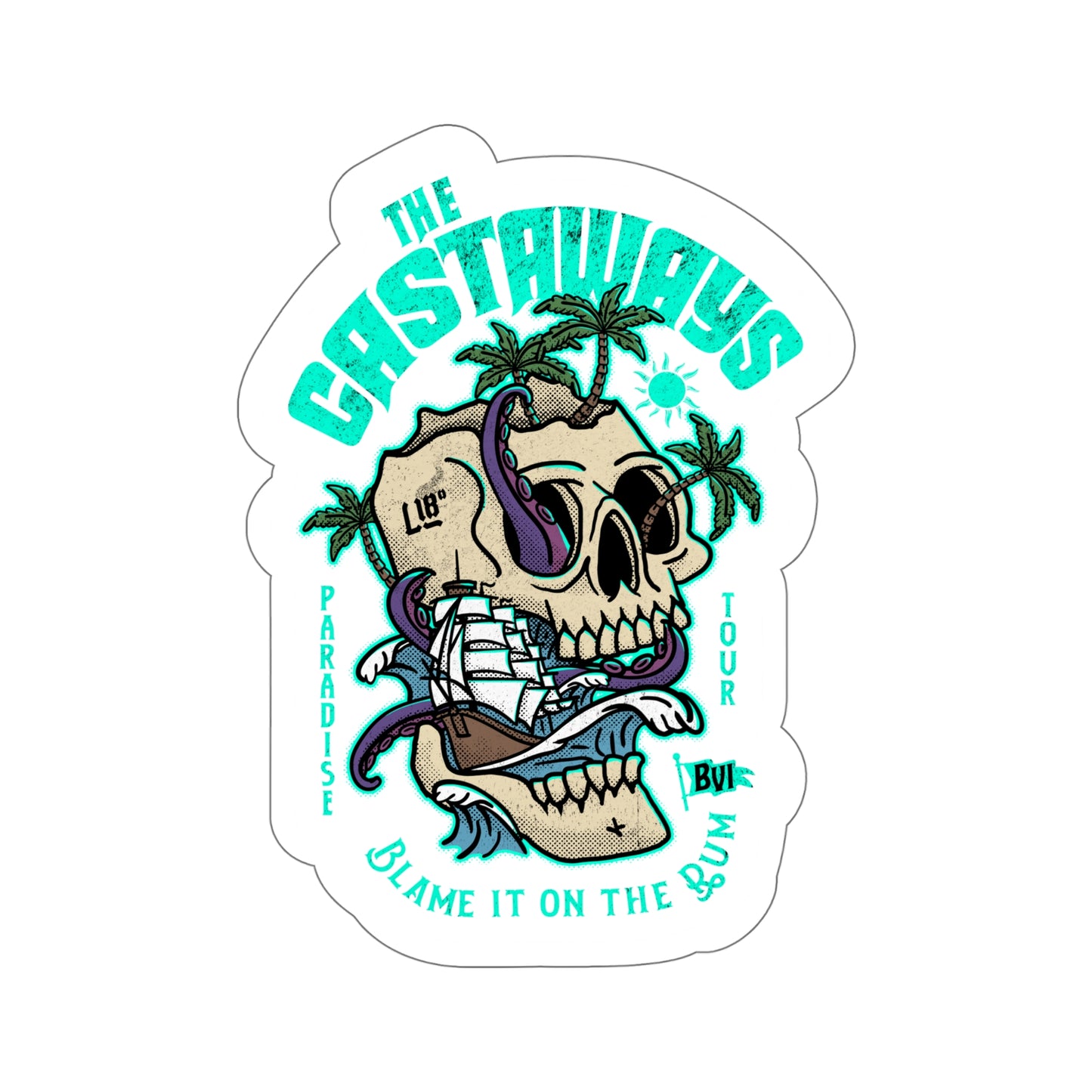 "The Castaways" (White) Die-Cut Sticker