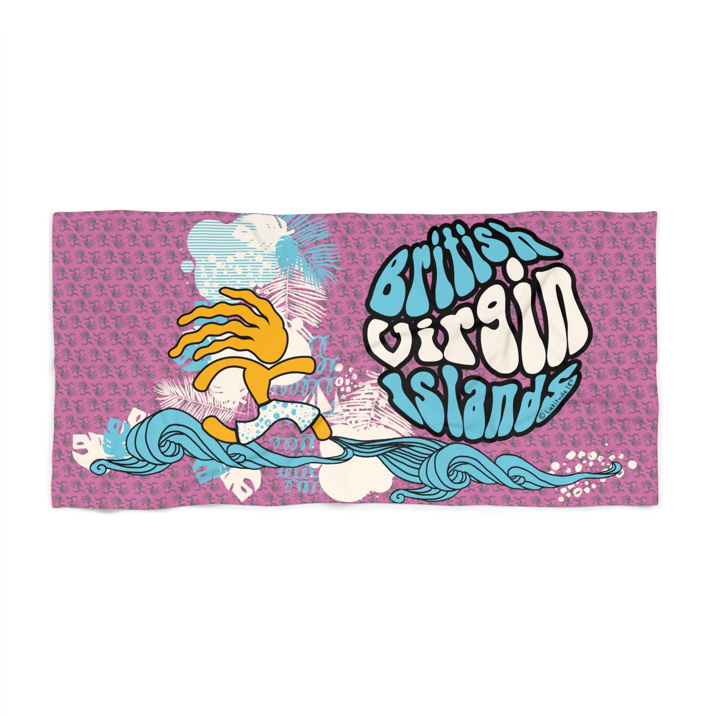 "L18º Surfer Dude" Beach Towel (Pink)
