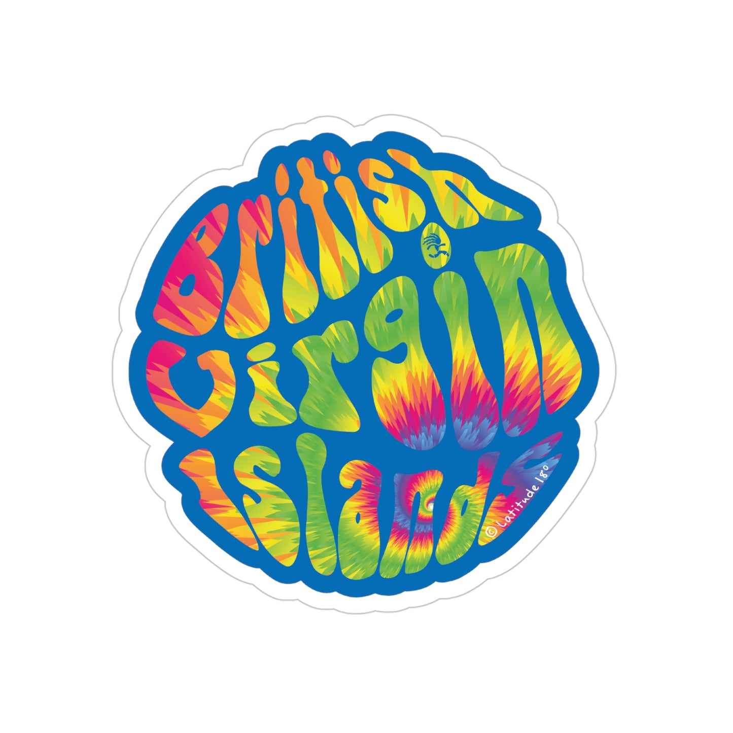 "BVI Tie-Dye" Transparent Outdoor Die-Cut Sticker