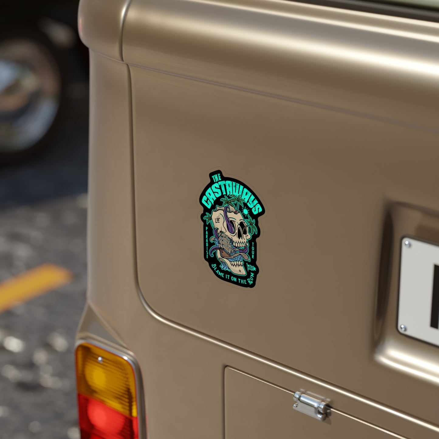 "The Castaways" (Black) Transparent Outdoor Die-Cut Sticker
