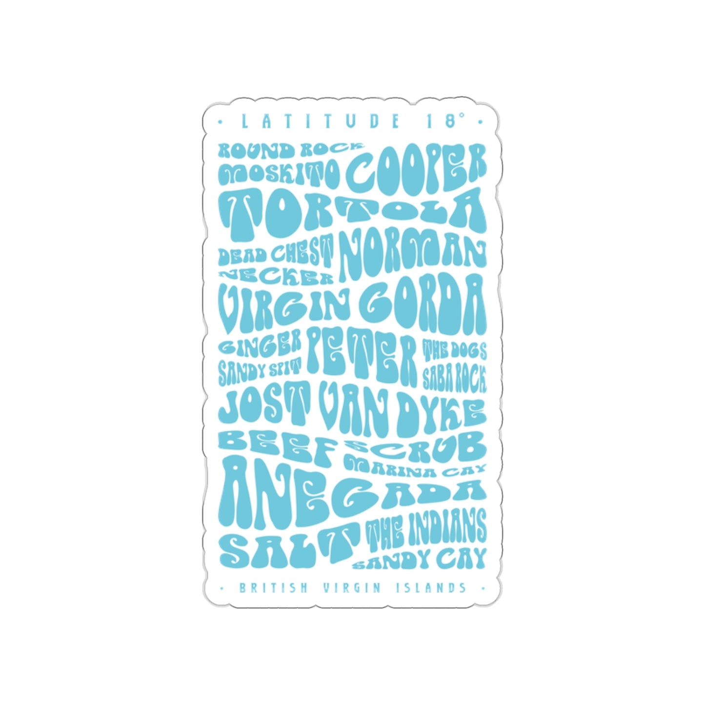 “L18° Island Names" Die-Cut Sticker