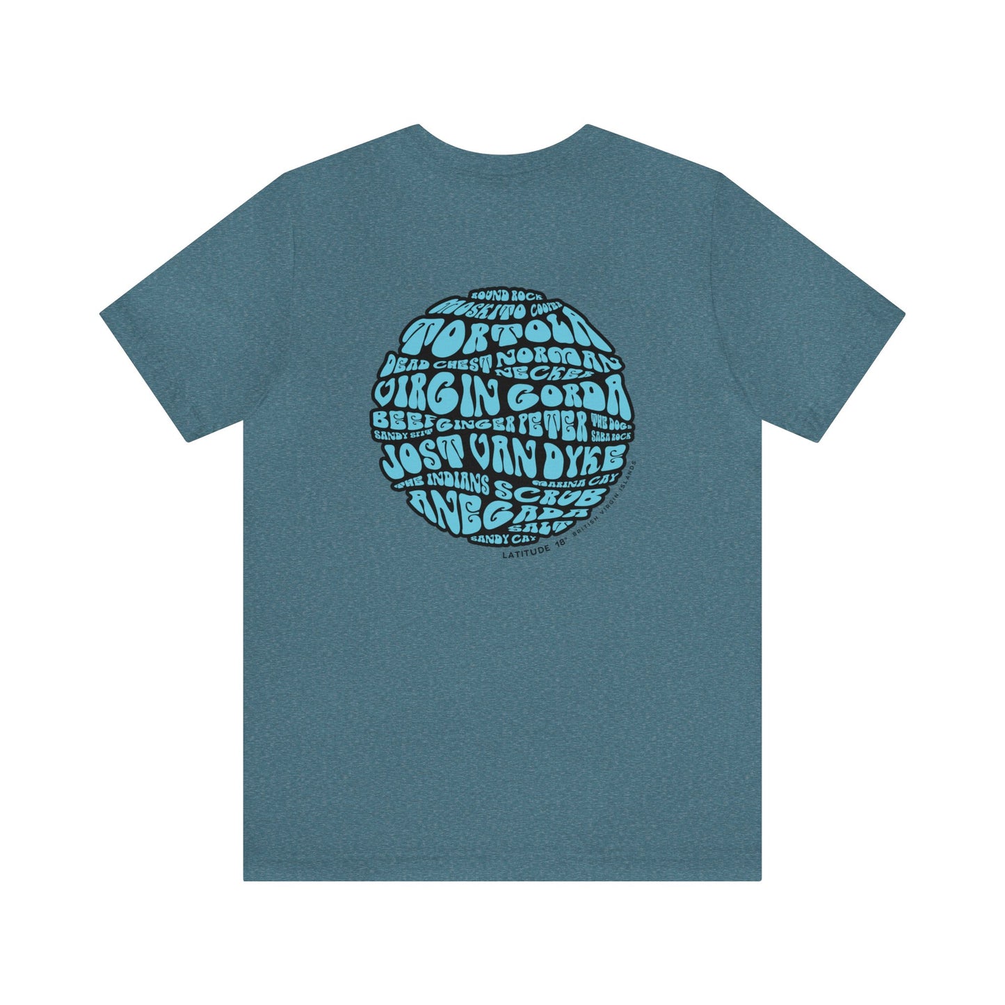 "BVI Bubble - Island Names" (Outline) Unisex S/S Tee
