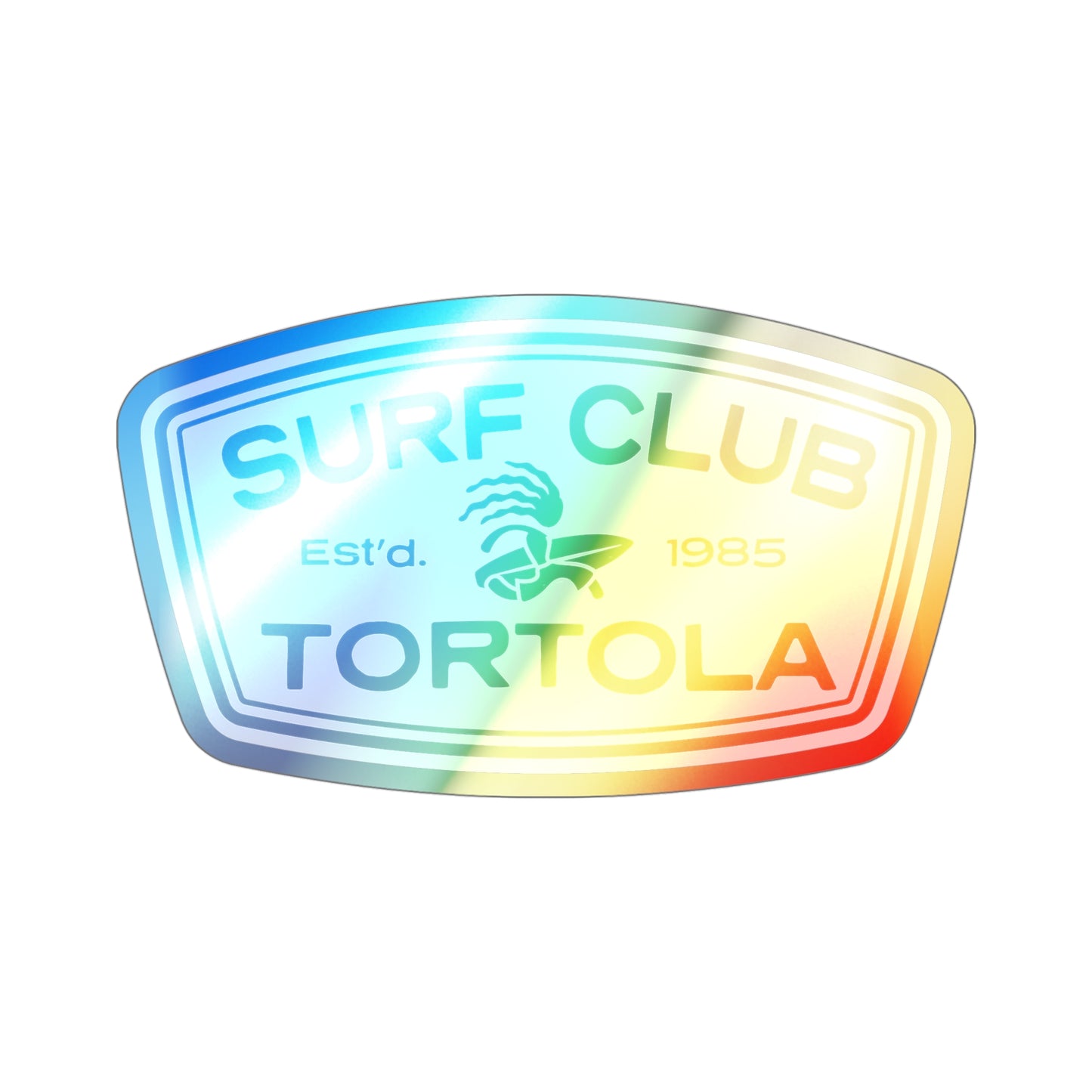 “Surf Club Tortola” Holographic Die-cut Sticker