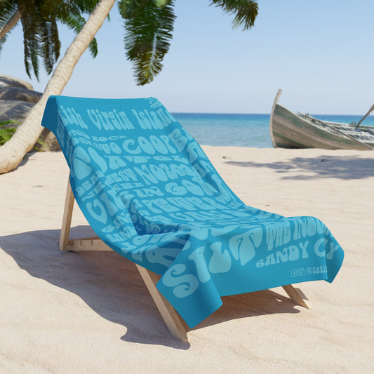 “BVI Island Names" Beach Towel