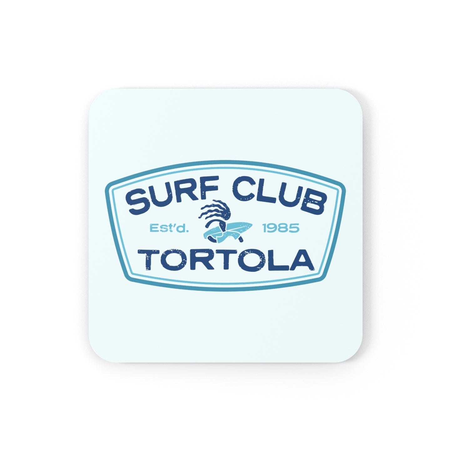“Surf Club Tortola” Cork Back Coaster (Single: Select Qty.)