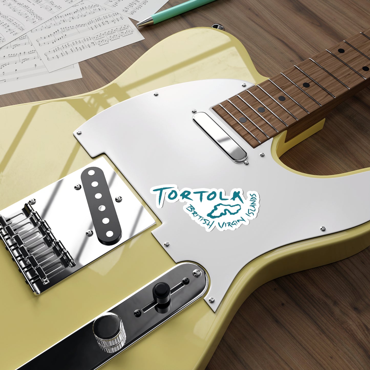 “Tortola - BVI” (Handwritten) Die-Cut Sticker