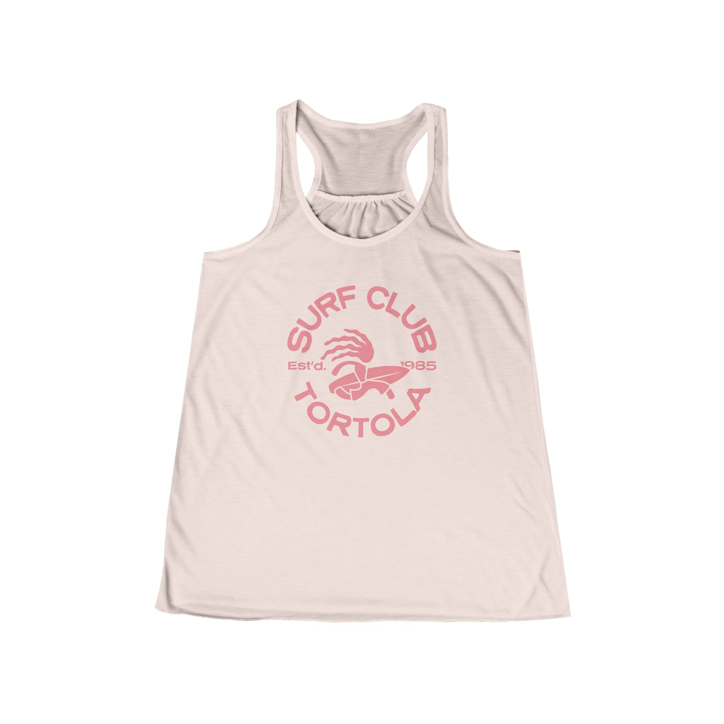 "Surf Club Tortola" Women's Flowy Racerback Tank (Front Only)