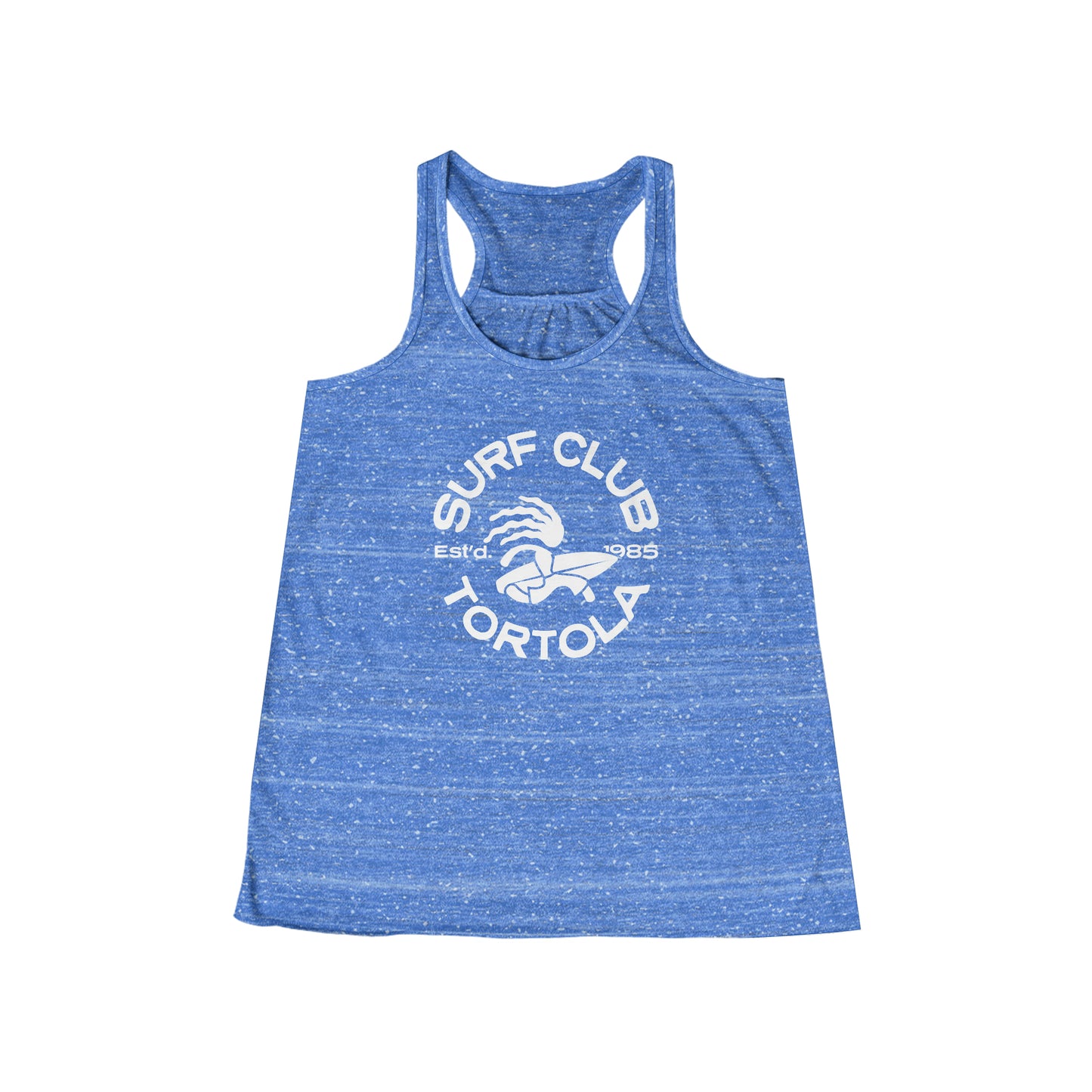 "Surf Club Tortola" Women's Flowy Racerback Tank