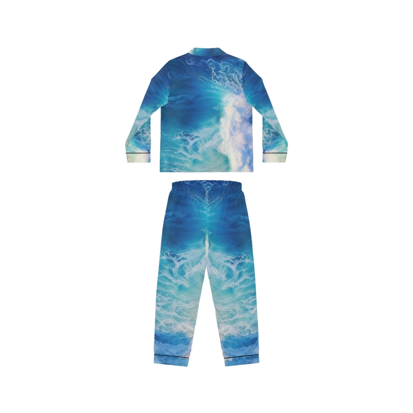 "Surf Club Tortola All Over Wave" Women's Satin Pajamas