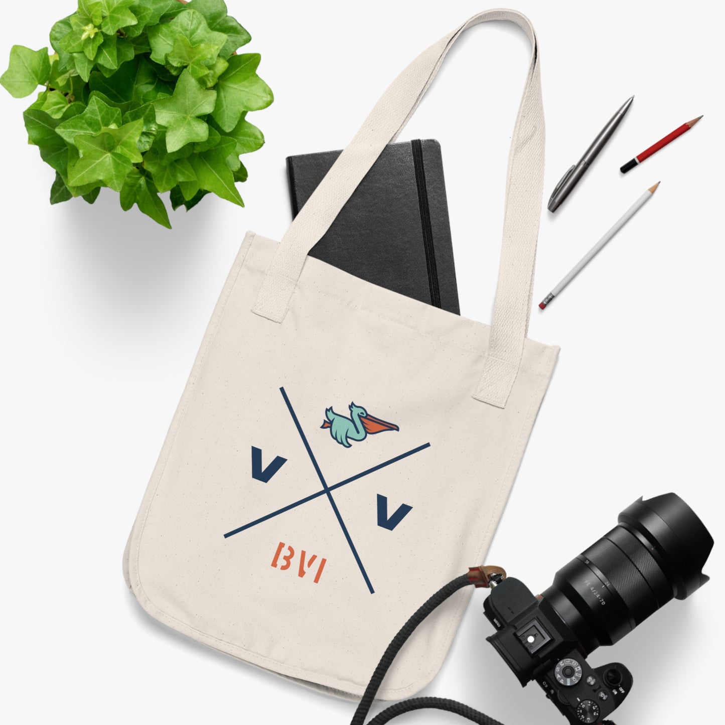 “Virgin Vibes | BVI” Organic Canvas Tote Bag