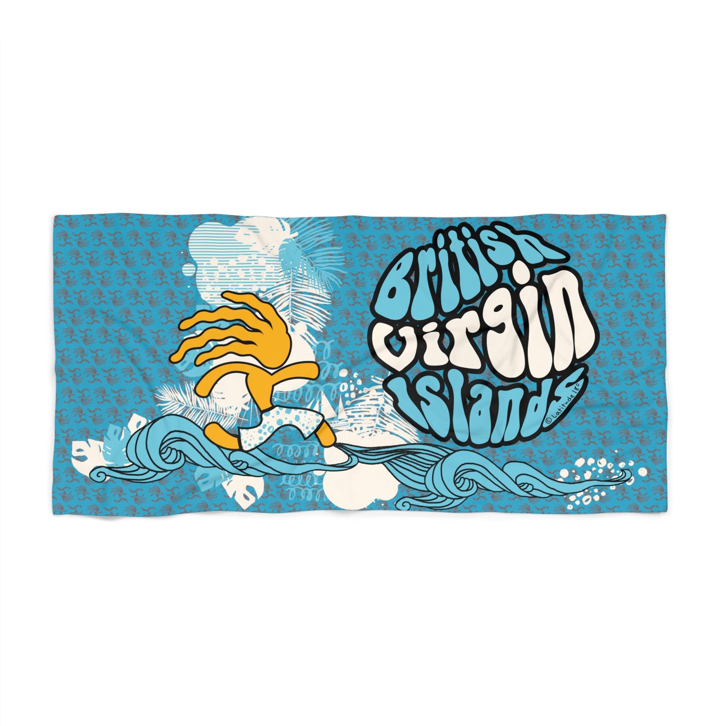 "L18º Surfer Dude" Beach Towel (Blue)