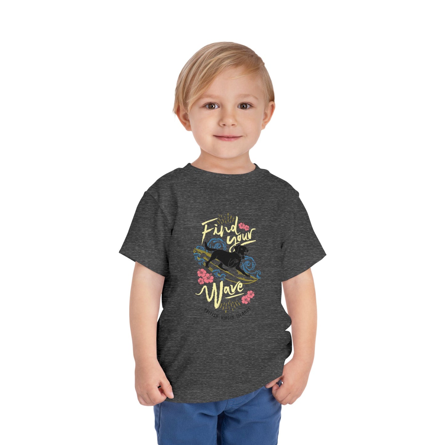 "Find Your Wave" Toddler Tee - Surf Dog Graphic