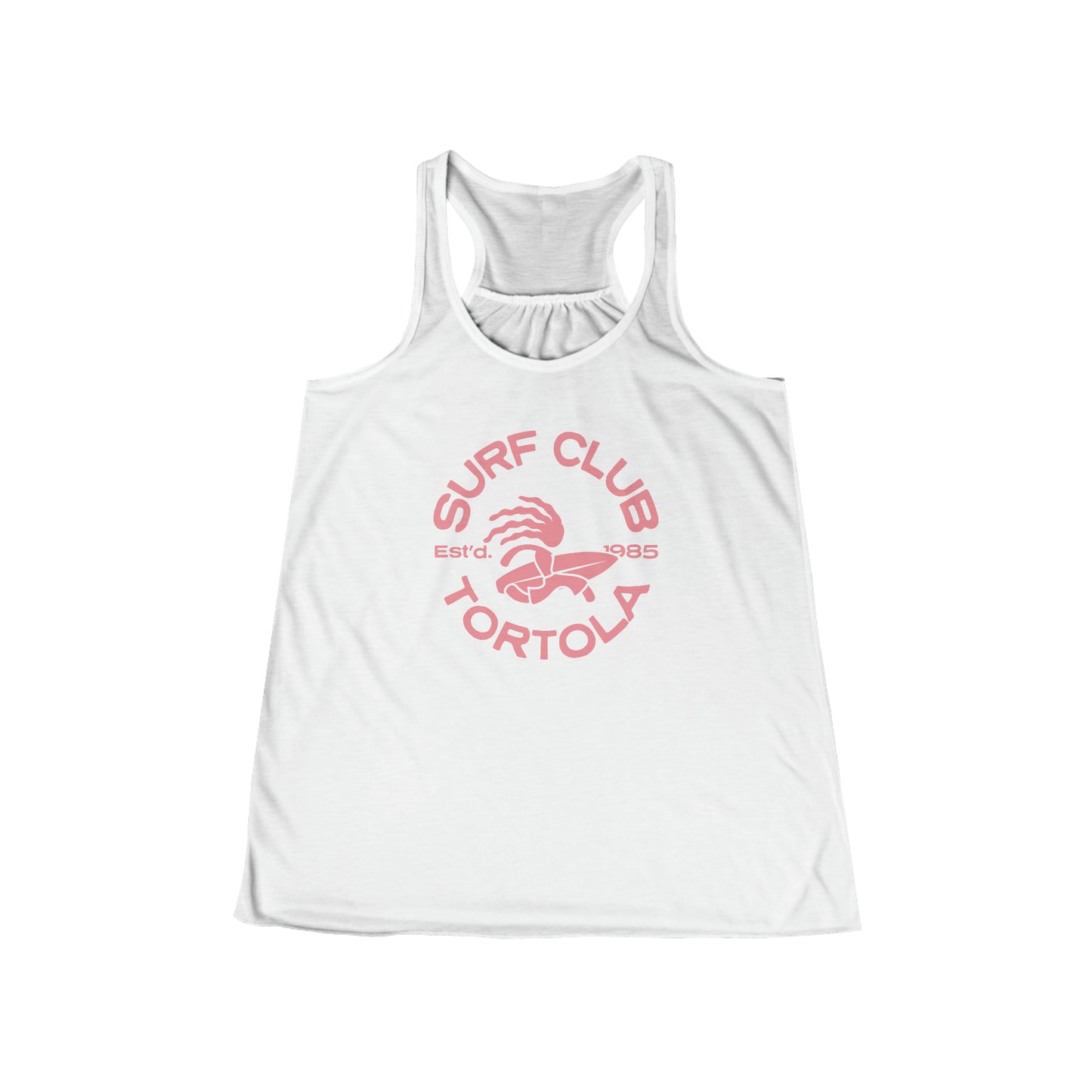 "Surf Club Tortola" Women's Flowy Racerback Tank