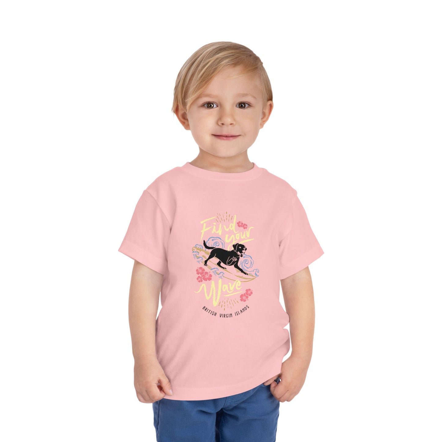 "Find Your Wave" Toddler Tee - Surf Dog Graphic