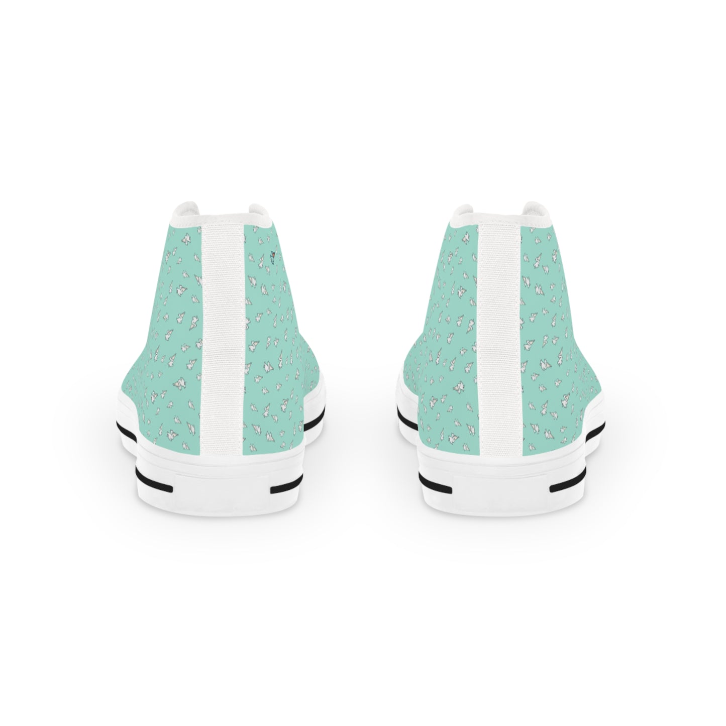 "Virgin Vibes" (Teal on White) Men's High Top Sneakers