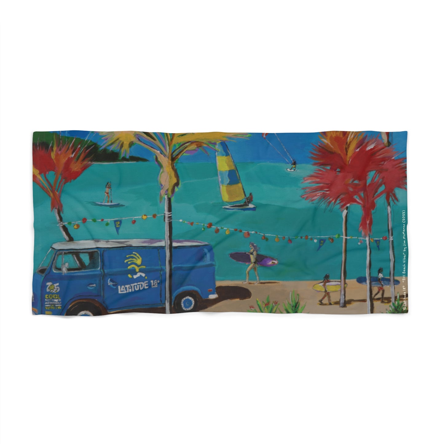 "BVI Beach Vibes” by Jim McManus Beach Towel