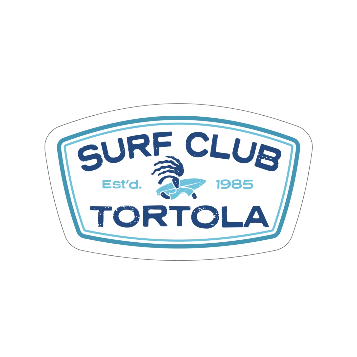 "Surf Club Tortola" (Tonal Blue) Die-Cut Sticker