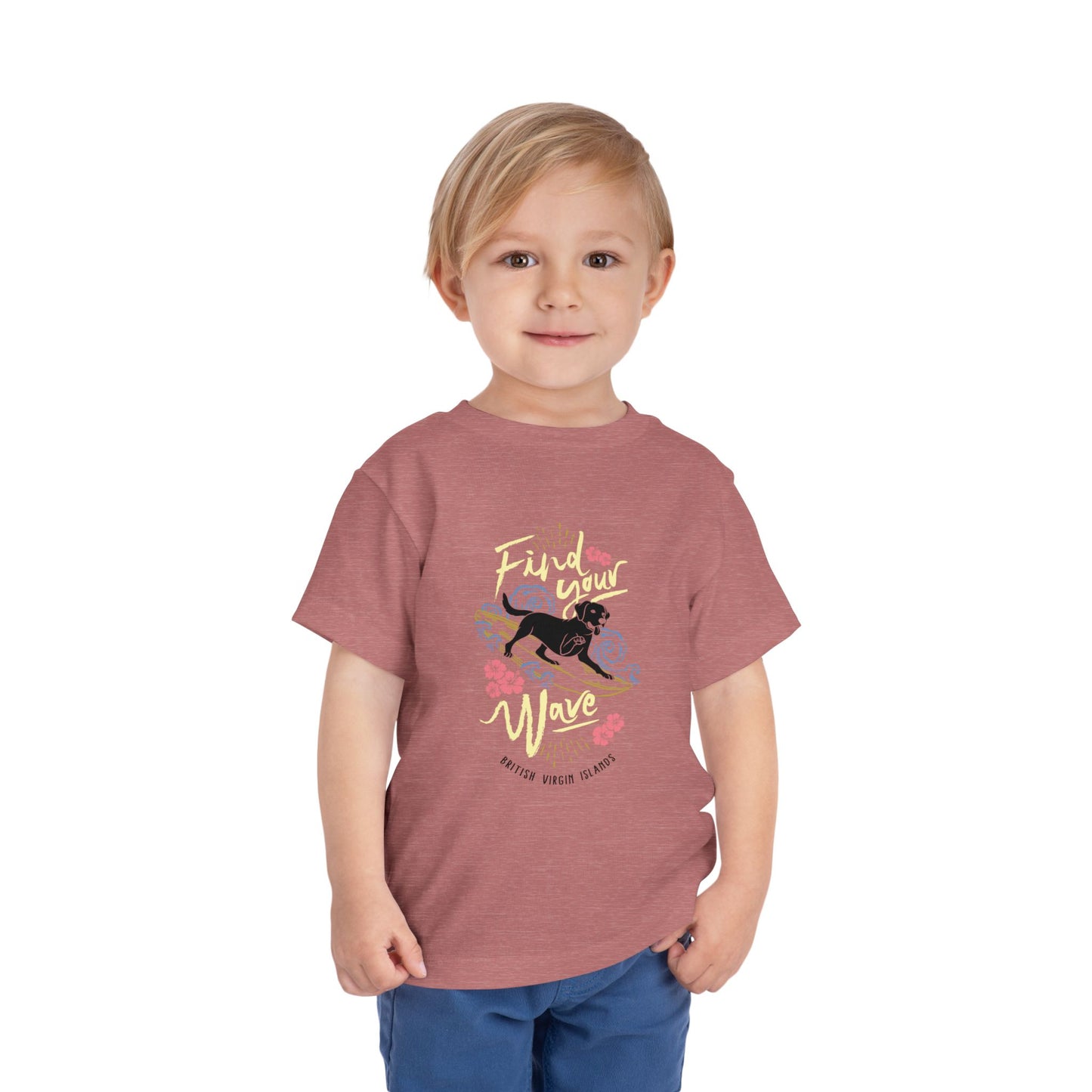 "Find Your Wave" Toddler Tee - Surf Dog Graphic