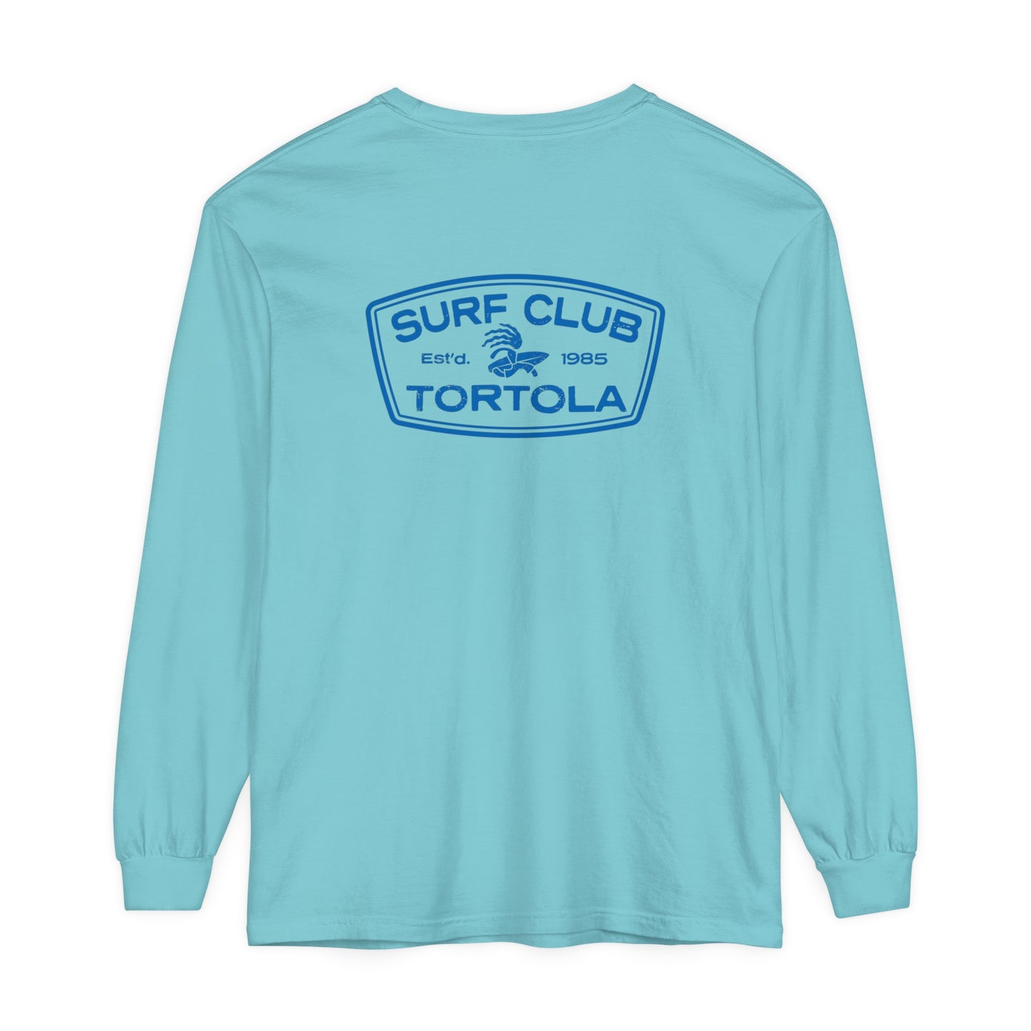 "Surf Club Tortola" Unisex L/S Garment-Dyed T-Shirt