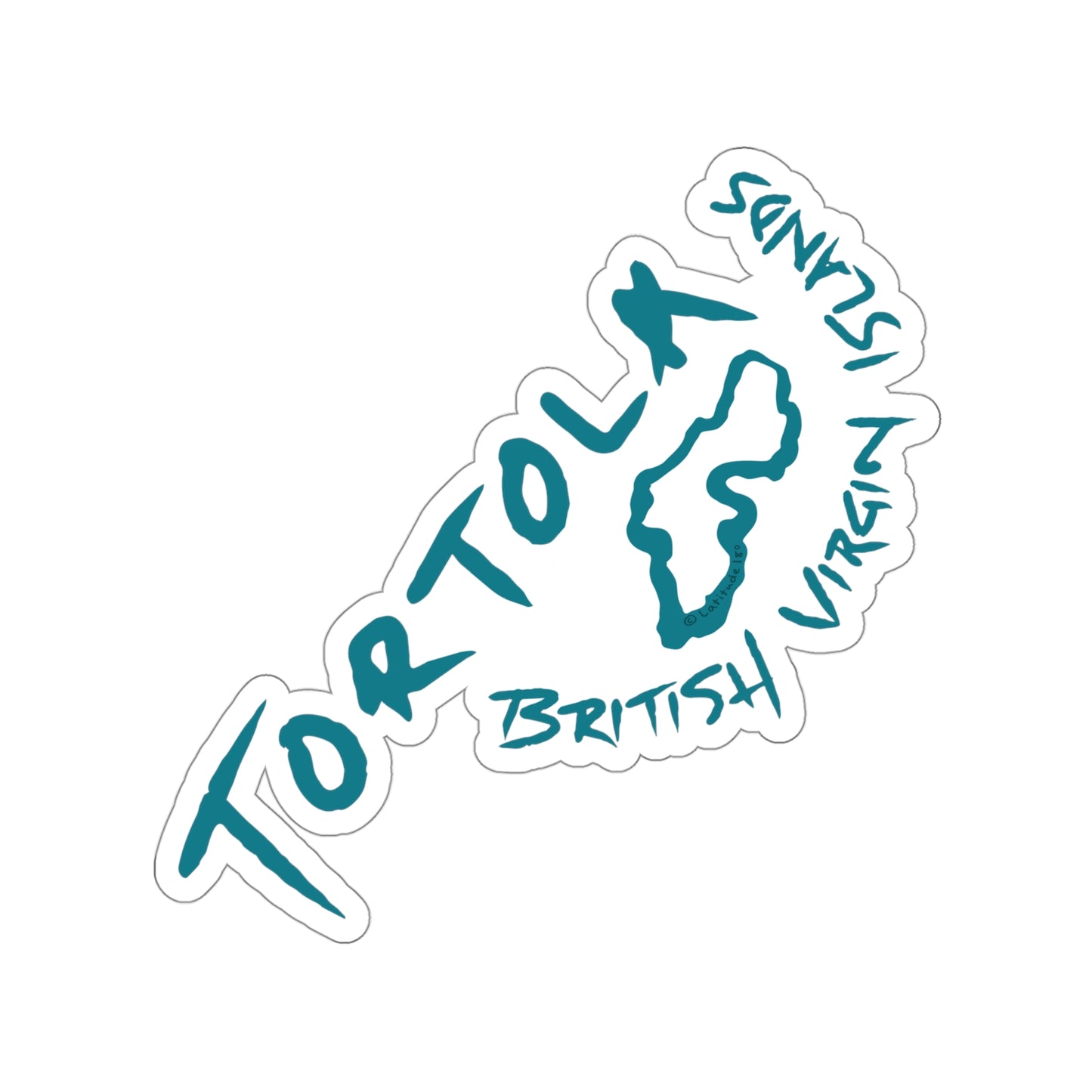 “Tortola - BVI” (Handwritten) Die-Cut Sticker