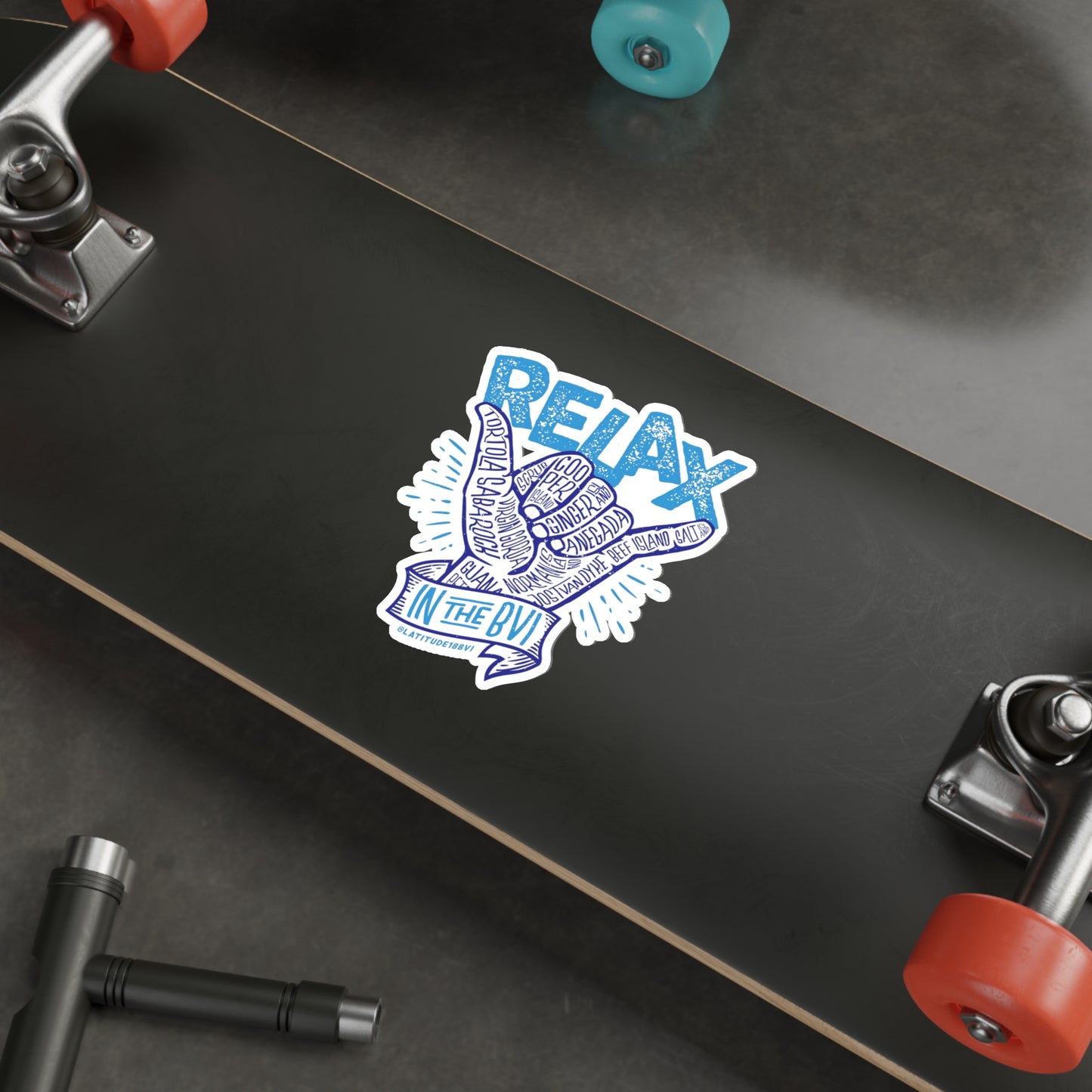 "Relax" (Blue) Die-Cut Sticker