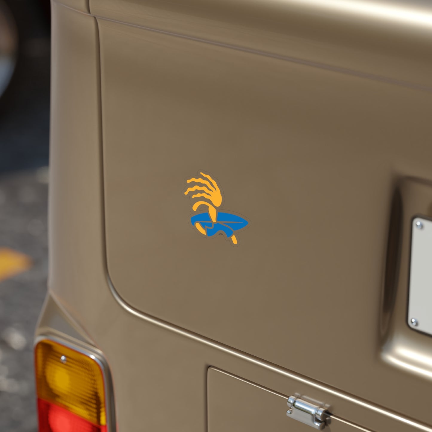 "Surfer Dude" (Solid Blue) Transparent Outdoor Die-Cut Sticker