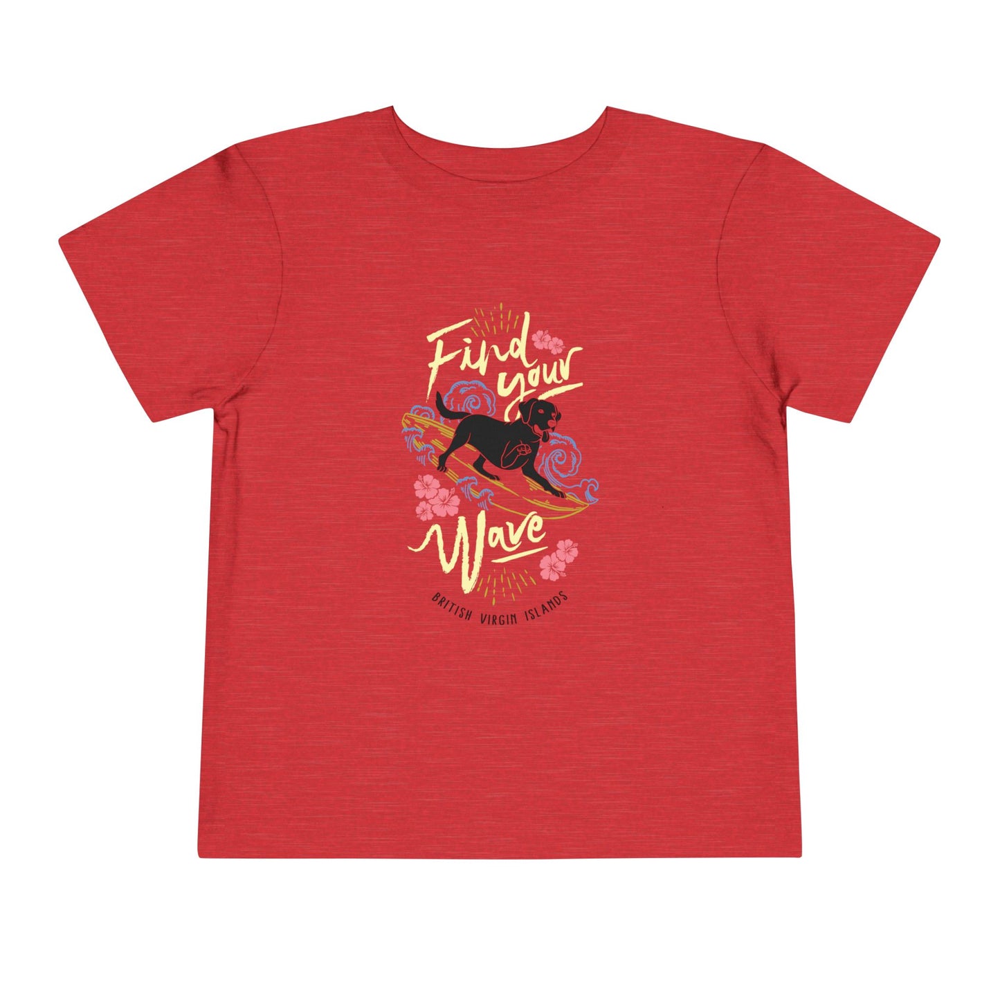 Toddler Tee — "Find Your Wave" Surfing Dog Graphic
