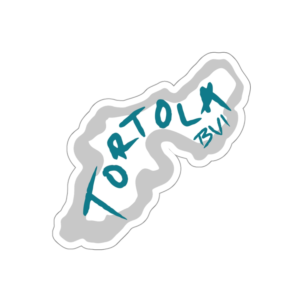 "Tortola Outline" (Teal) Die-Cut Sticker