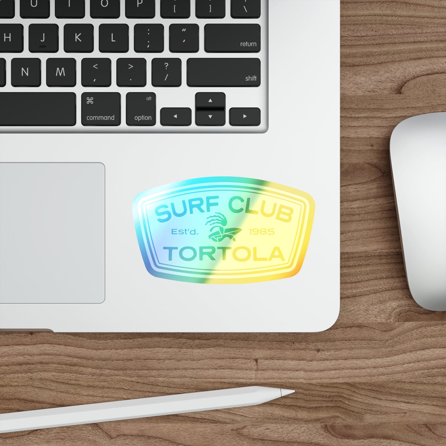 “Surf Club Tortola” Holographic Die-cut Sticker