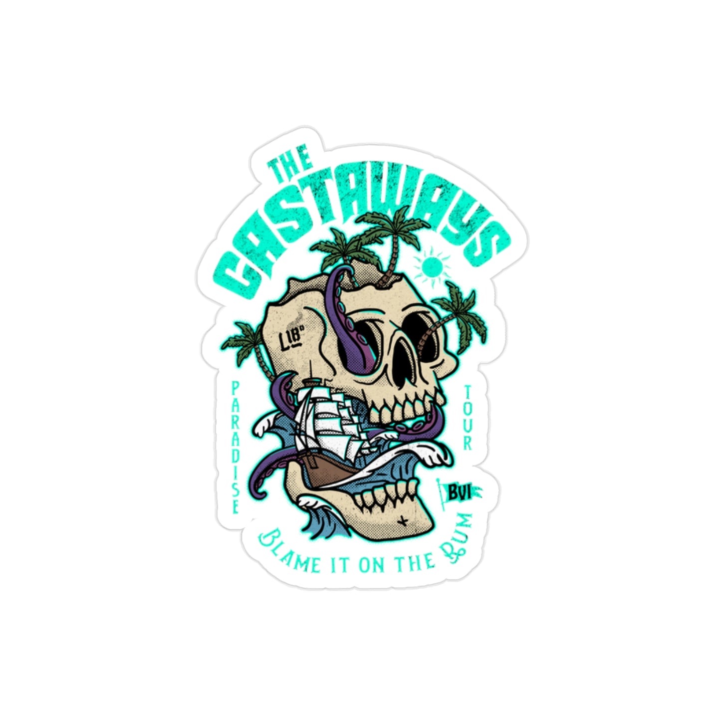 "The Castaways" Transparent Outdoor Die-Cut Sticker