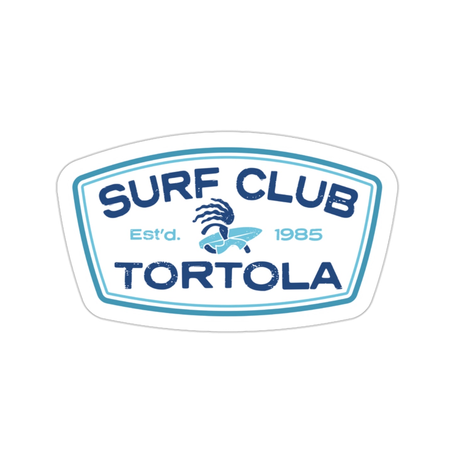 "Surf Club Tortola" (Tonal Blue) Die-Cut Sticker