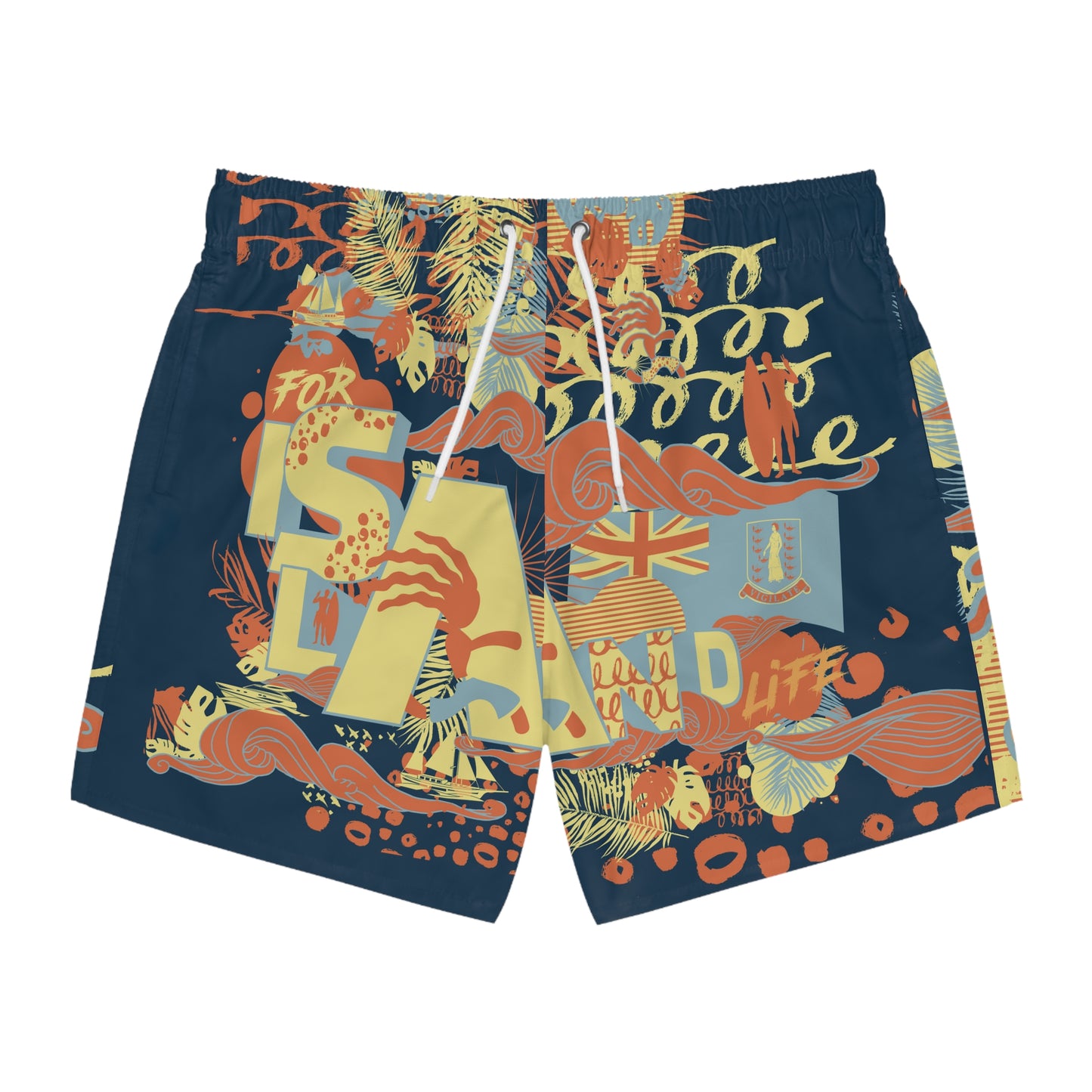 "BVI - For Island Life” (Tonal) Swim Trunks