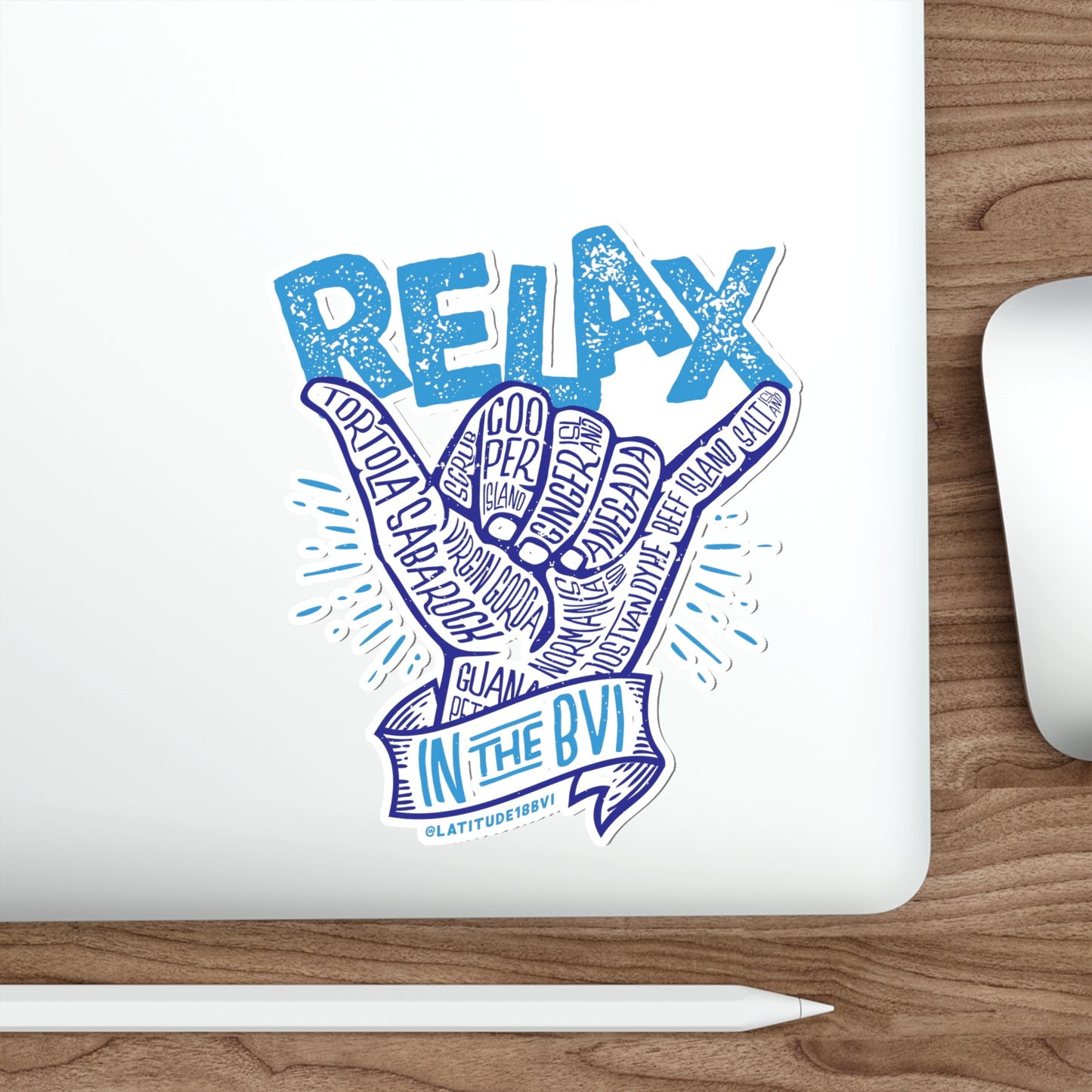 "Relax" (Blue) Die-Cut Sticker