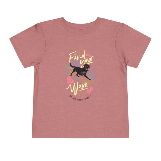 "Find Your Wave" Toddler Tee - Surf Dog Graphic