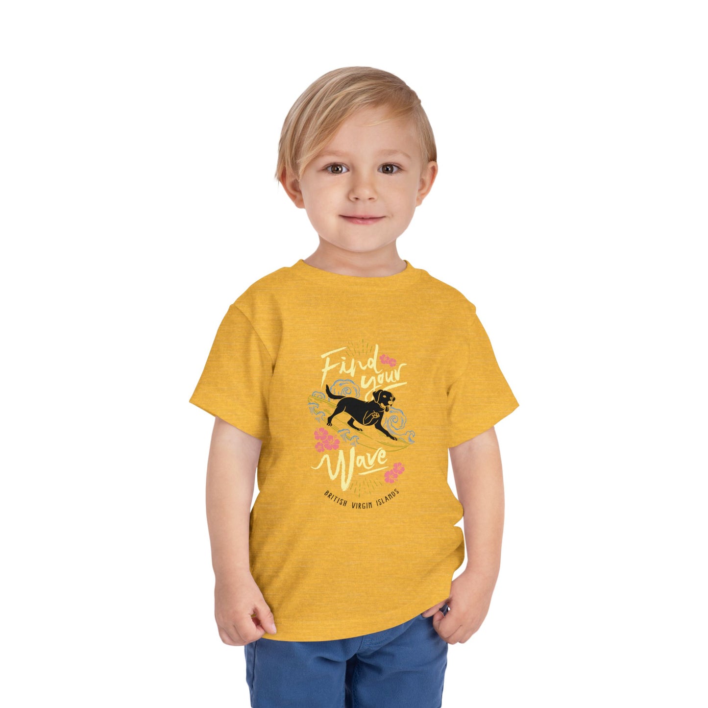 "Find Your Wave" Toddler Tee - Surf Dog Graphic