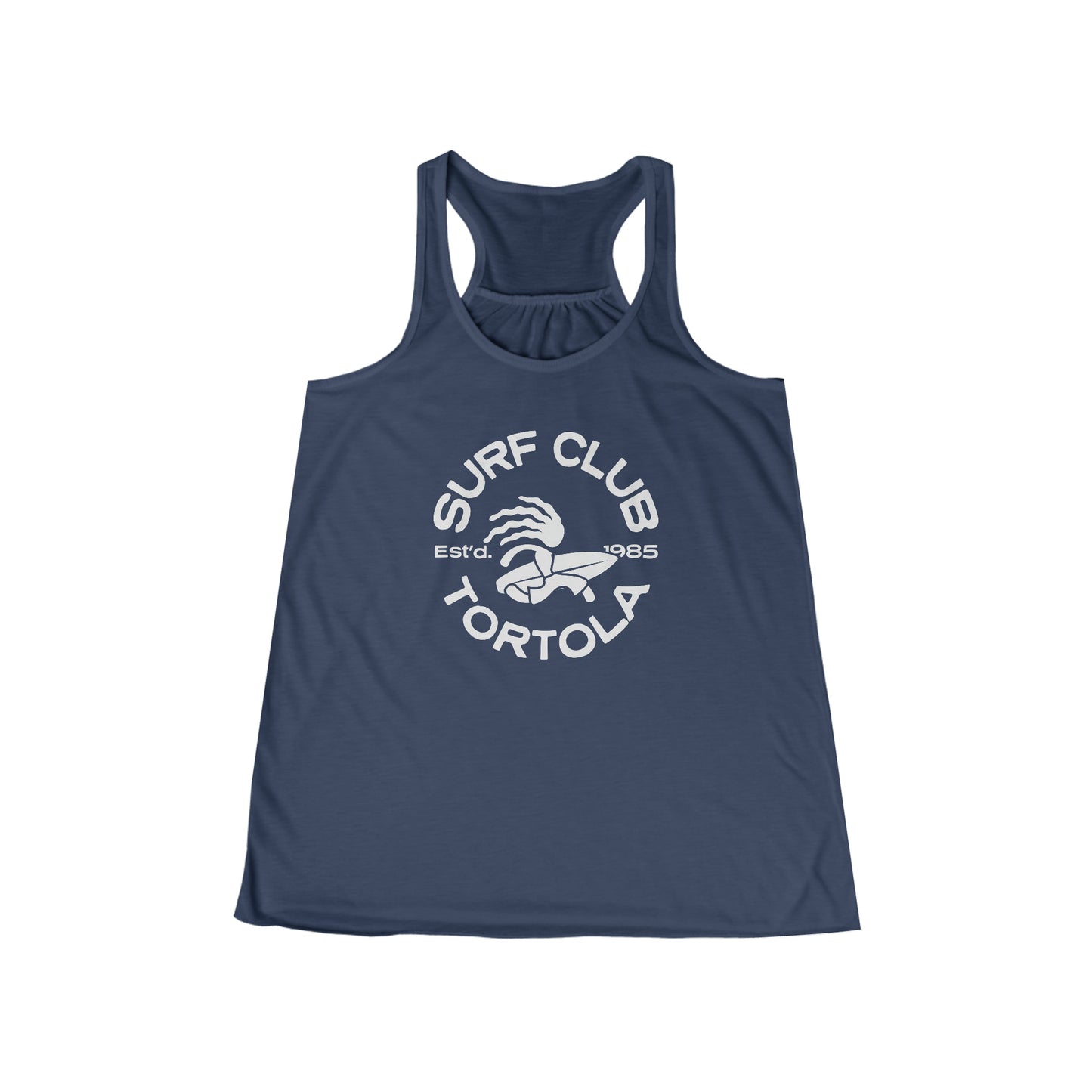 "Surf Club Tortola" Women's Flowy Racerback Tank