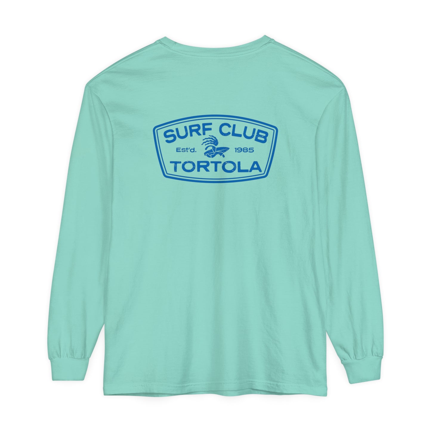 "Surf Club Tortola" Unisex L/S Garment-Dyed T-Shirt